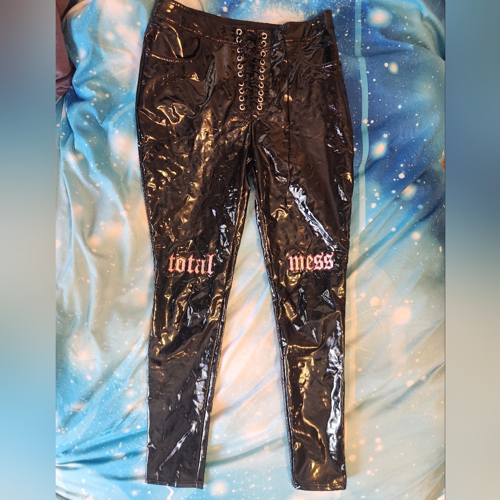 Current Mood Black Vinyl Pants - Medium